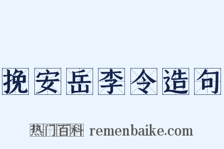 挽安岳李令造句是什么意思的图片